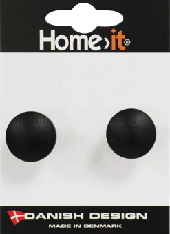 HOME it Knager & Knagerækker|Træknop Ø25 mm sort egetræ - 2 stk.