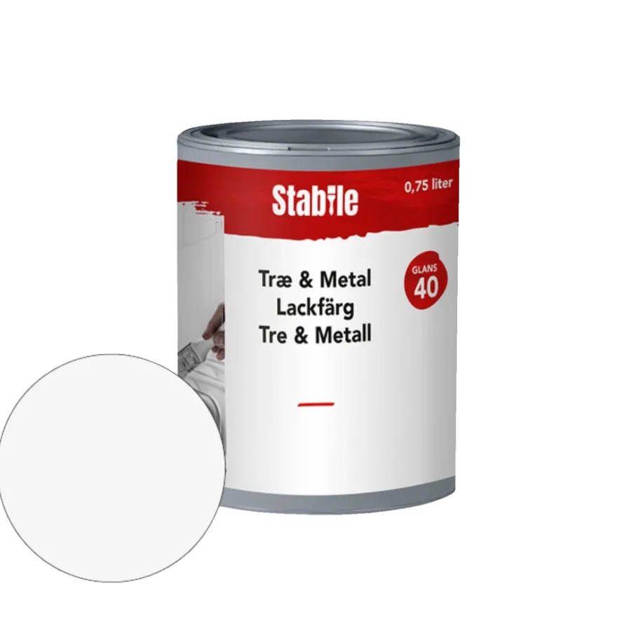 Stabile® Træ- & Metalmaling|Træ & Metal 40 maling 0,75 liter - Hvid