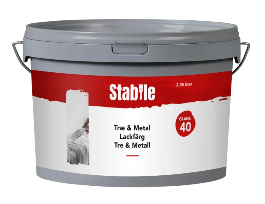 Stabile® Træ- & Metalmaling|Træ & Metal 40 modehvid maling 2,25 liter - Modehvid (NCS-kode s1002-y20r)