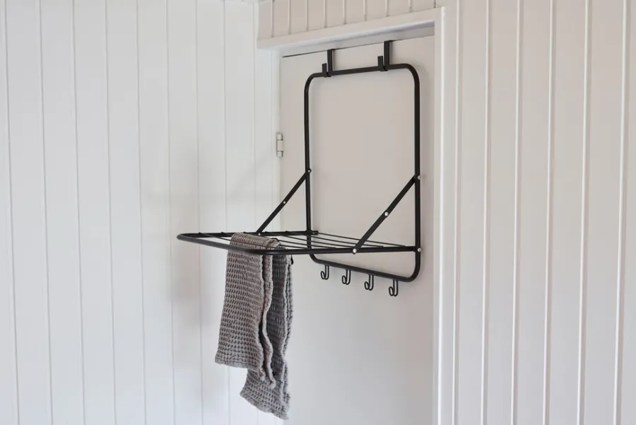 Tørrestativer|Tørrestativ til dør 51 x 43 x 55 cm Sort