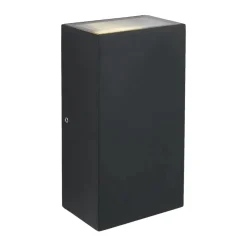 Udendørslamper|Udendørs væglampe LED aluminium/glas sort