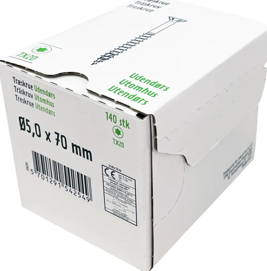 Skruer|Universalskrue Basic 5,0 x 70 mm 140 stk.