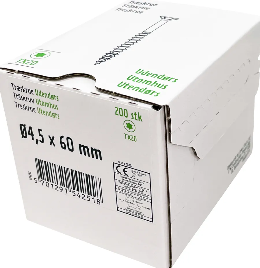 Skruer|Universalskrue Basic 4,5 x 60 mm 200 stk.