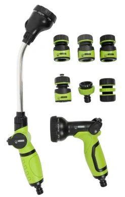 Garden® Koblinger & Sprøjtepistoler|Vandingssæt 8 dele 1/2"–3/4" - Grøn/sort