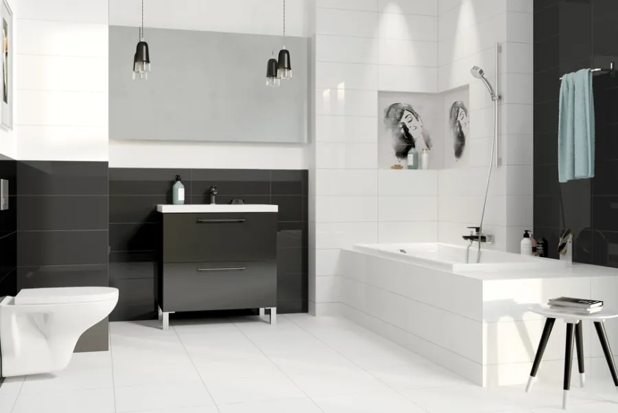 Cersanit Fliser & Klinker|Vægflise blank hvid 20 x 60 cm Hvid blank