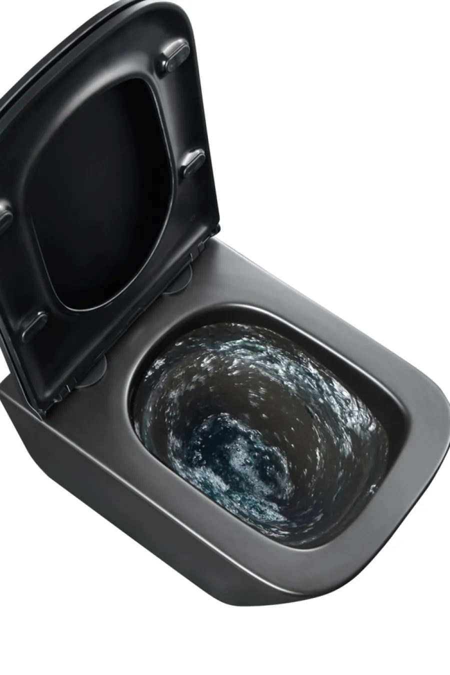 Toiletter|Væghængt toilet kantet m/Vortex skyl - sort