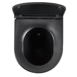 Toiletter|Væghængt toilet rund m/Vortex skyl - sort
