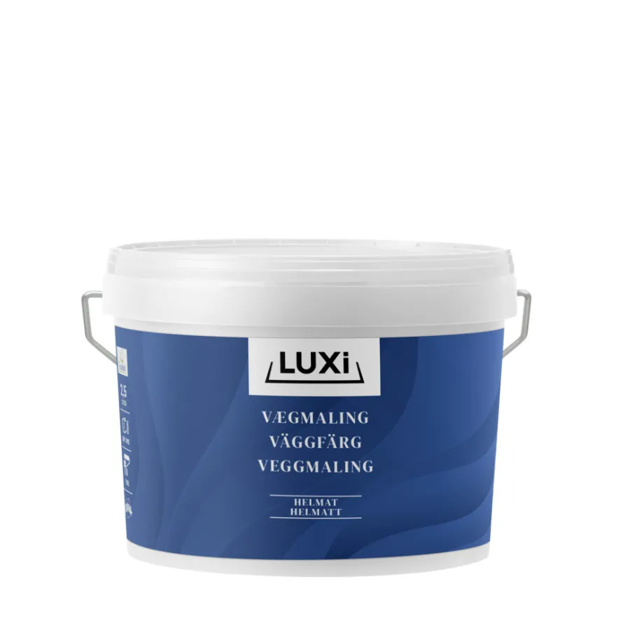 LUXI® Vægmaling|Vægmaling 3 havblå 2,25 liter - Havblå (NCS-kode s6010-r90b)