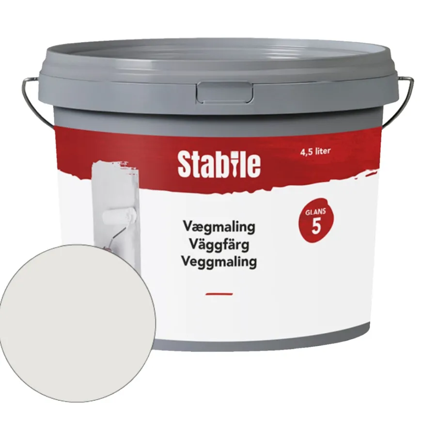 Stabile® Vægmaling|Vægmaling 5 modehvid 4,5 liter - Modehvid (NCS-kode s1002-y20r)