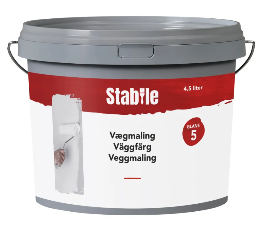 Stabile® Vægmaling|Vægmaling 5 modehvid 4,5 liter - Modehvid (NCS-kode s1002-y20r)