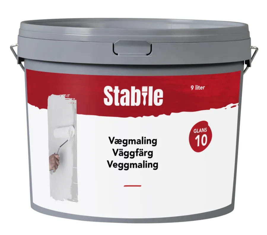 Stabile® Vægmaling|Vægmaling 10 modehvid 9 liter - Modehvid (NCS-kode s1002-y20r)