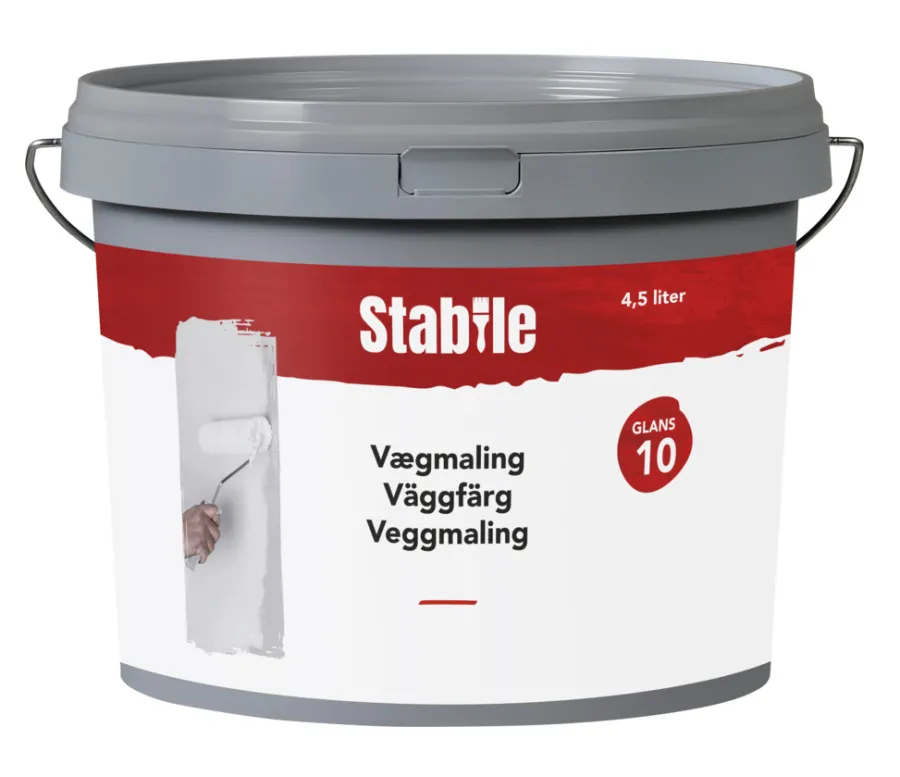 Stabile® Vægmaling|Vægmaling 10 modehvid 4,5 liter - Modehvid (NCS-kode s1002-y20r)