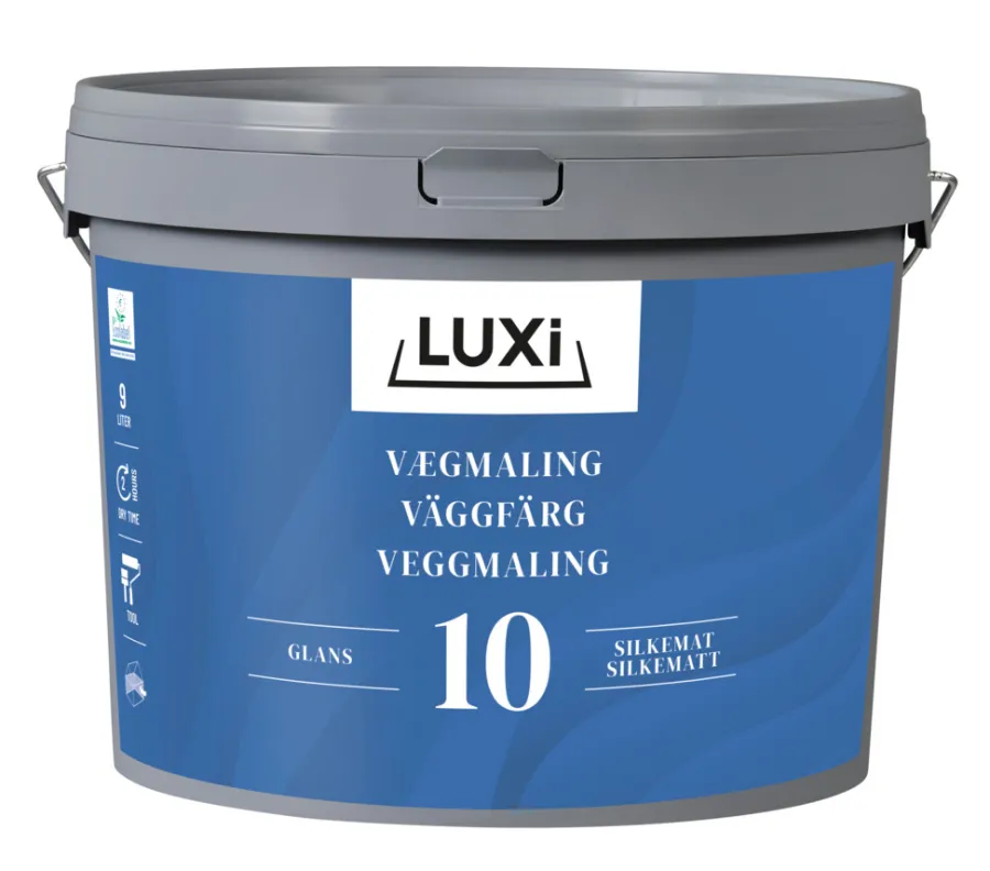 LUXI® Vægmaling|Vægmaling 10 9 liter - Råhvid