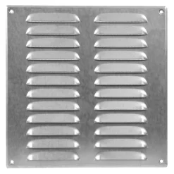 Ventilation|Vægrist med net 280 x 280 mm - galvaniseret