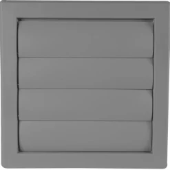 Ventilation|Vægrist med vindstop 19 x 19 cm - Grå