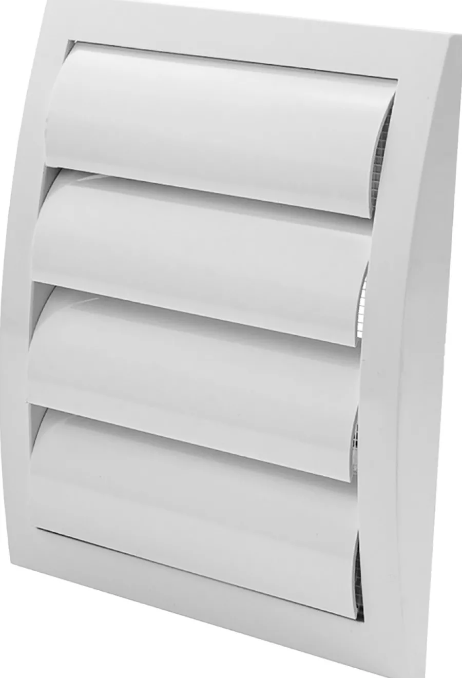 Ventilation|Vægrist med vindstop 19 x 19 cm - Hvid
