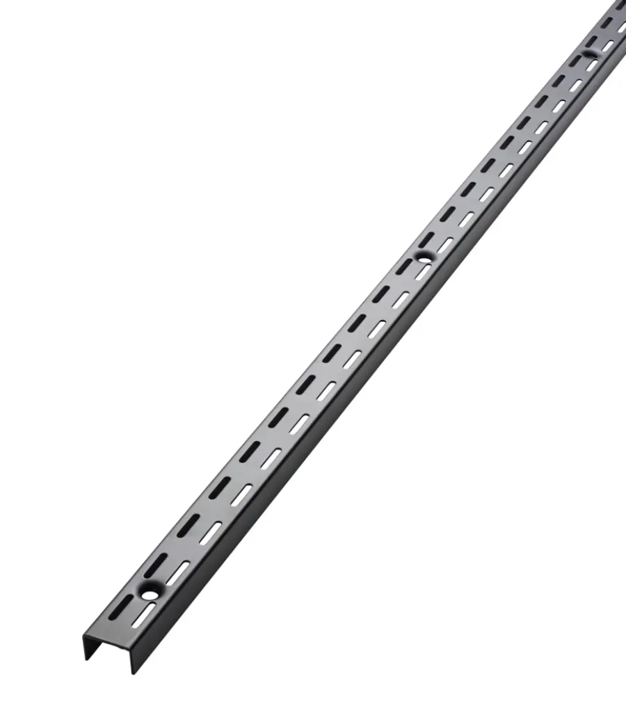 HOME it Vægskinner & Hyldeknægte|Vægvange t/Rack system 100 cm sort