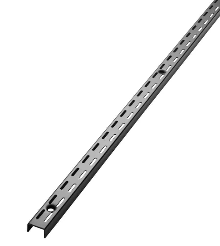 HOME it Vægskinner & Hyldeknægte|Vægvange t/Rack system 198 cm sort