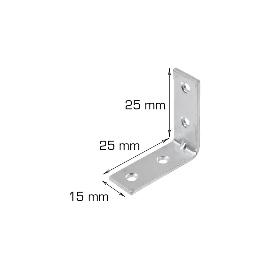 HOME it Bygningsbeslag|Vinkelbeslag 25 x 25 x 15 mm - 2 stk.