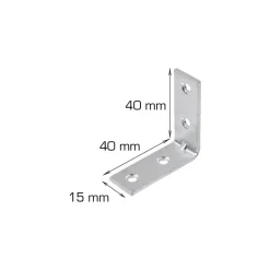 HOME it Bygningsbeslag|Vinkelbeslag 40 x 40 x 15 mm - 2 stk.