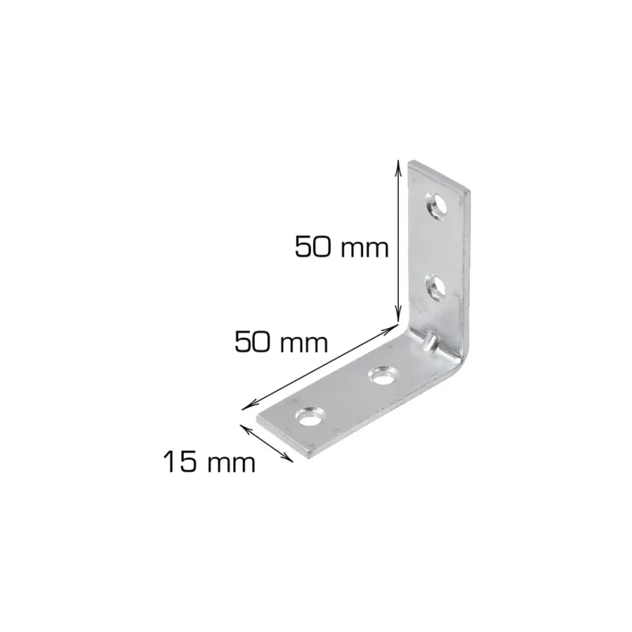 HOME it Bygningsbeslag|Vinkelbeslag 50 x 50 x 15 mm - 2 stk.