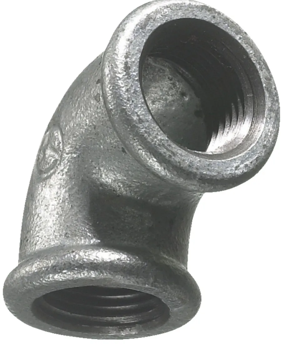 Galvaniserede|Vinkel galvaniseret 1/2" - muffe/muffe 90 gr.