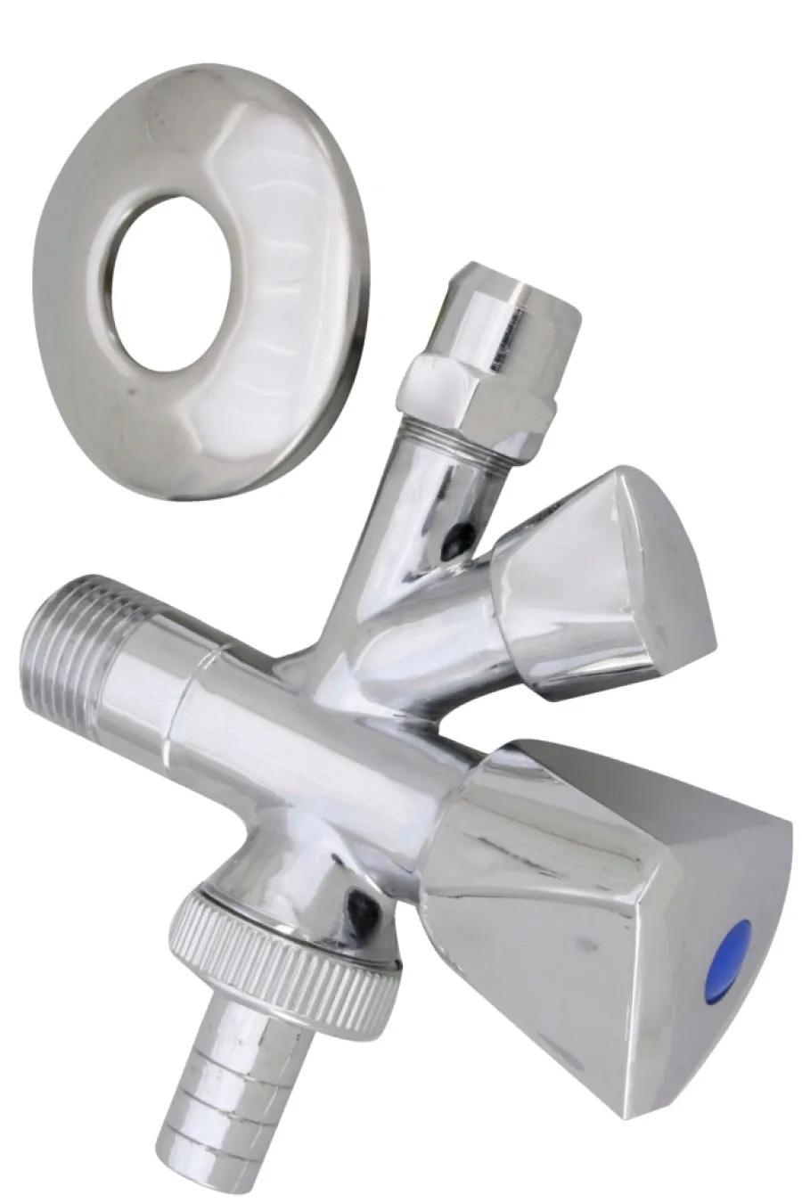 Haner & Ventiler|Vinkelventil med aftap 1/2" x 10 mm