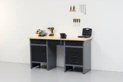 Arbejdsborde & Reoler|Værkstedsbord med skab/skuffer 160 x 60 x 85 cm