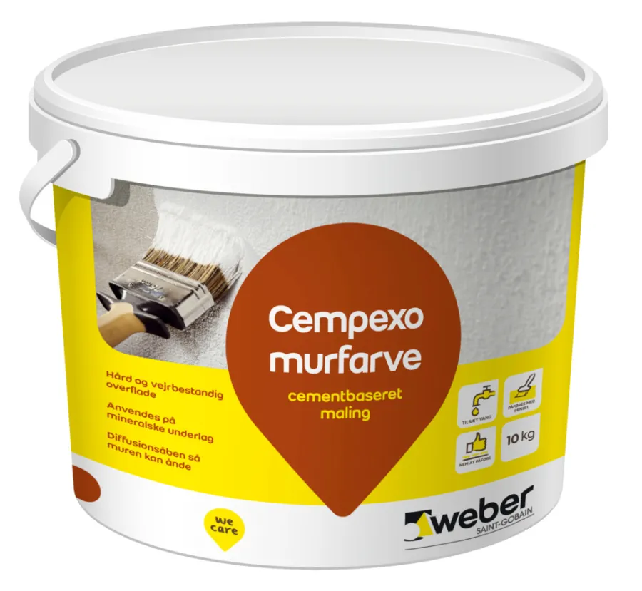 Weber Saint-Gobain Tag-, Mur- & Sokkelmaling|Weber Cempexo murmaling hvid - 10 kg