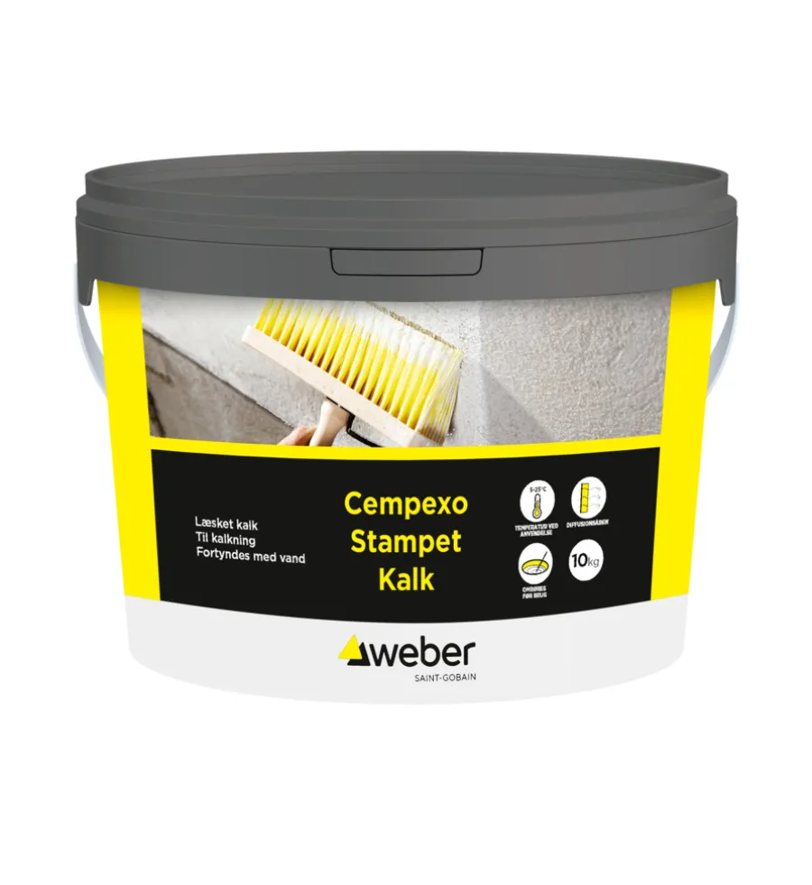 Weber Saint-Gobain Tag-, Mur- & Sokkelmaling|Weber stampet kalk - 10 kg Hvid